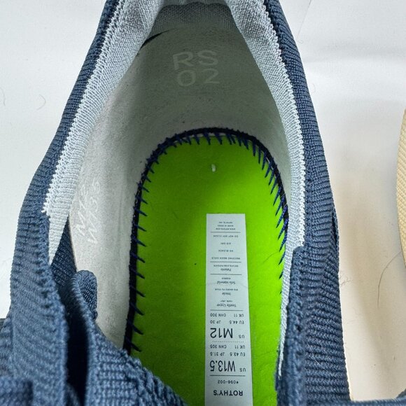 ROTHYS RS02 Classic Sneakers Unisex M12 W13.5 Navy Knit Lace Up Low Top Shoe - Picture 8 of 10